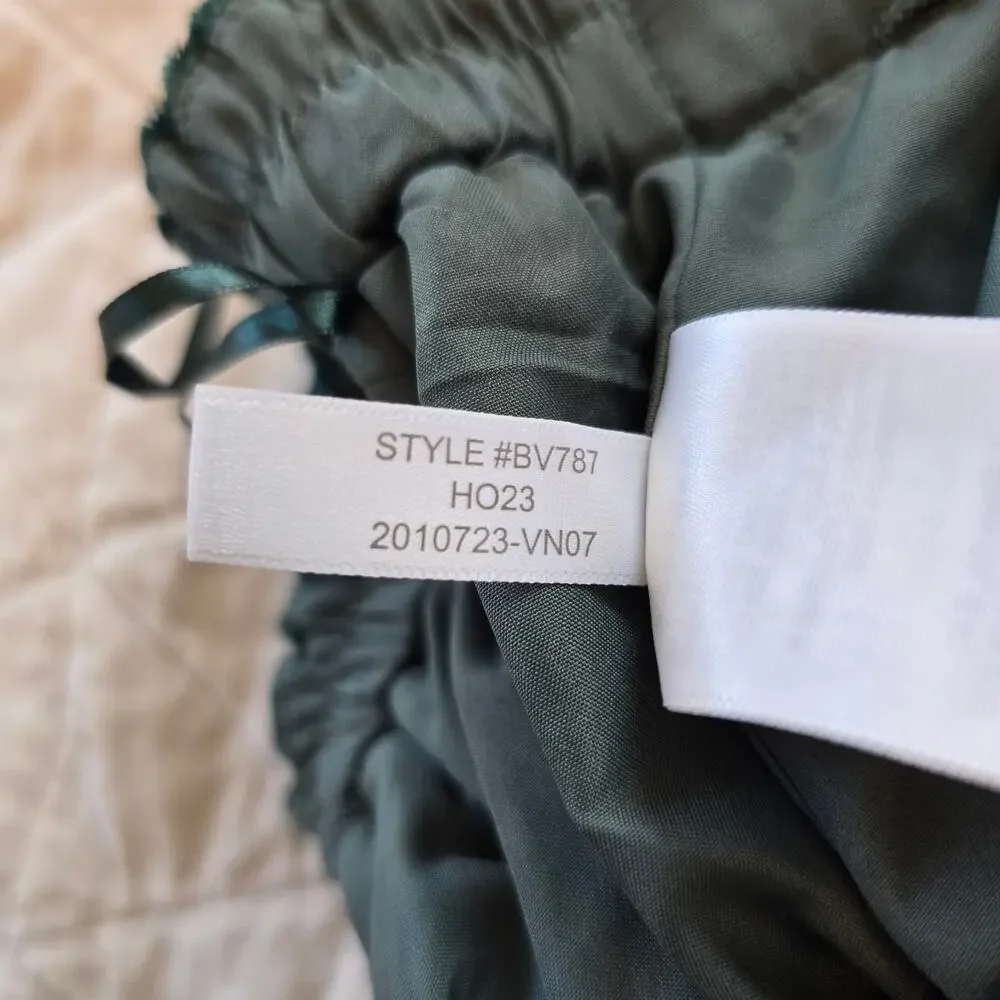 J Crew Velvet Skirt Women's S Emerald Green Pull On Preppy Dark Romantic Festive